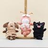 Cute Stretchable Plush Crayfish Keychain Toy Adorable Miniature Dog Cat Pendant