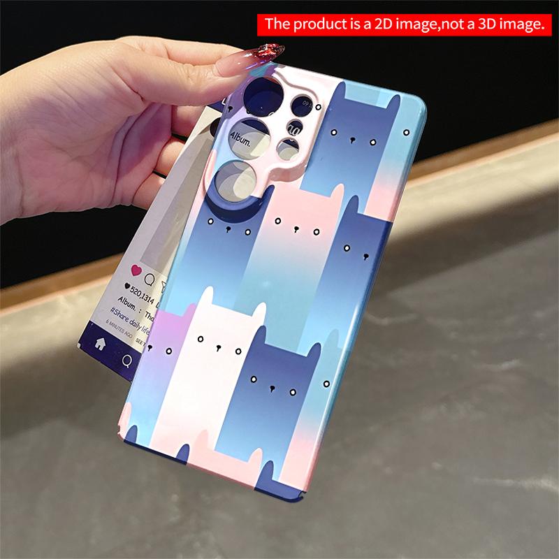 2DFlat Samsung phone case Pastel Cat Pattern Phone Case Applicable to Galaxy S23 S24 S25ULTRA S26 A12 A14 A15 A16 A54 A55