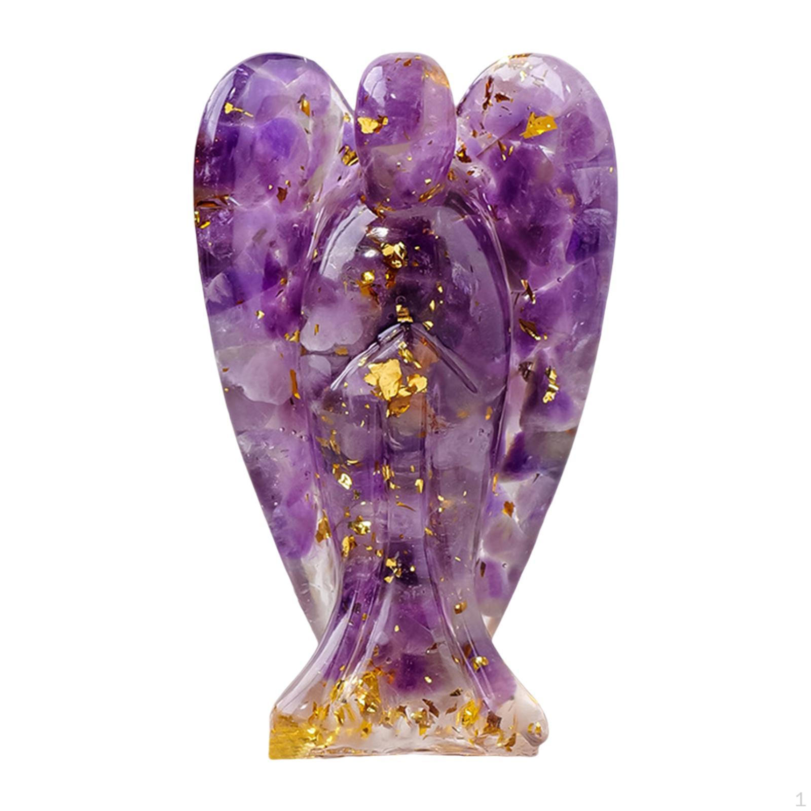 

Angel Sculpture Fashion Figurines for Bookshelves Countertop Courtyard Purple