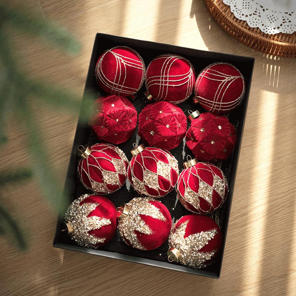 Lightweight Christmas Decor Set Christmas Decoration Unique Christmas Decor Flocked Christmas Ornaments Soft Textured Feel