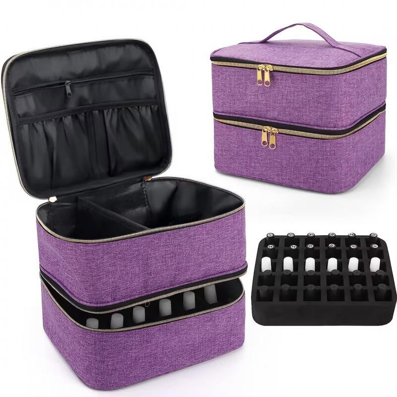 Double-Layer Portable Nail Polish & Makeup Storage Bag