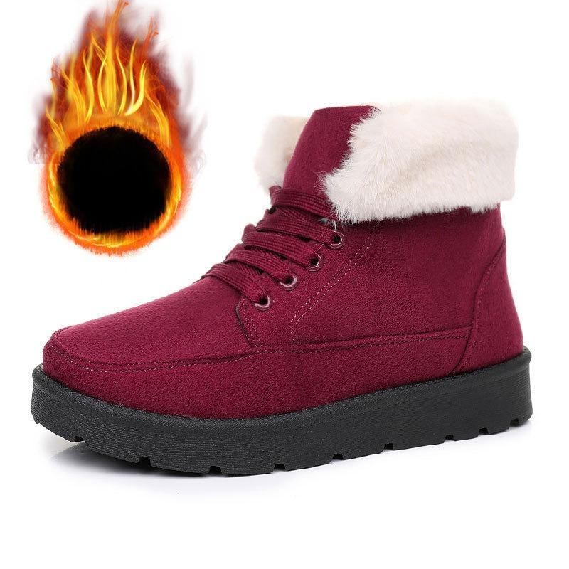 Snow Boots Women High Top Long Boots Anti-cold Warm Cotton Boots Padded Thickened Boots Women Thick Bottomed Comfortable Cotton ShoesOutdoor Shoes