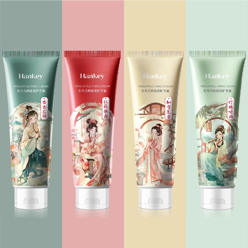 4 Scents Oriental Scented Hand Cream Set 80g Hydrating Soften Dry Skin Non Sticky Daily Travel Hand Care Lotion Kit