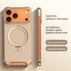 Luxury Leather Ultra Thin Frameless Magnetic Phone Case For iPhone 17 Pro Max 16 Plus 15 14 13 Metal Bracket Kickstand Cover