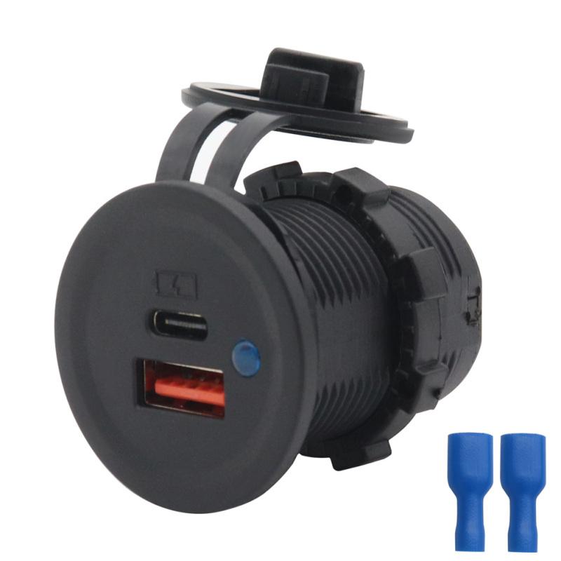 

Car Charger 18W Fast Charging Car Charging Socket Adapter Type-C USB A Ports Charger For Smartphone