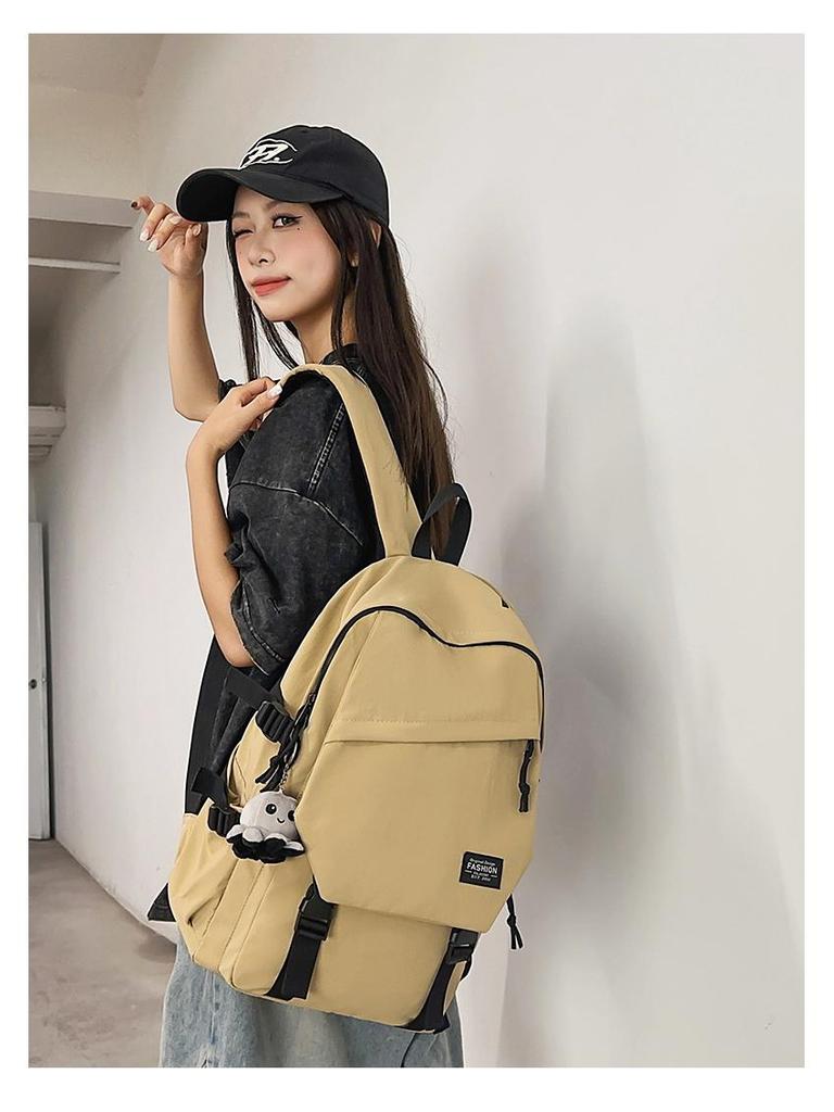 Unisex Korean Style Nylon Backpack: Large Capacity, Lightweight, Ideal for Students & Laptop Use