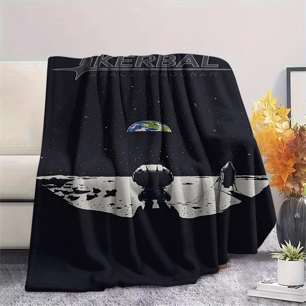 1Pc Alien Earth Print Flannel Blanket, High Quality Comfortable for All Seasons, Home Decor, Warmth and Comfort, Perfect for Christmas Gifts