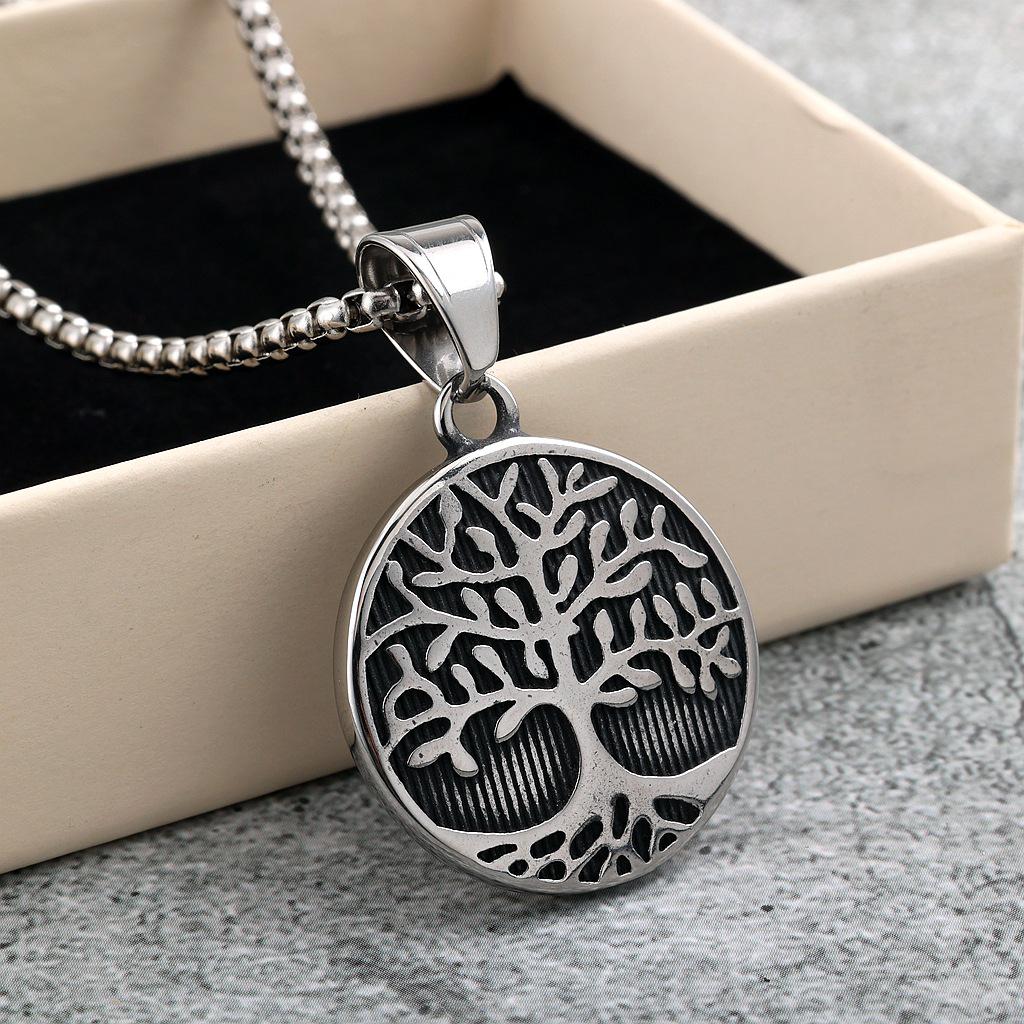 Eco-friendly Unisex Retro Stainless Steel Pendant Necklace