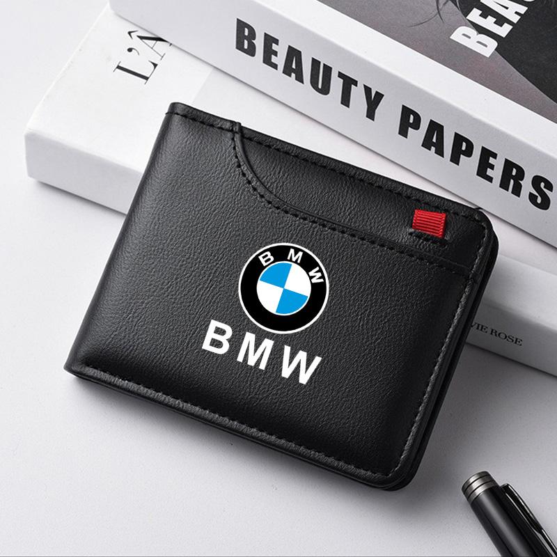 Leather Car Logo Wallet Credit Card Coin Bag Portable Purses For BMW 1 2 3 5 7 Series X1 X3 X4 X5 X6 E46 E90 E60 F10 G20 G30 F15 bzvm78
