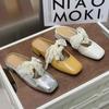 Spring Mary Jane Evening Shoes Soft Sole Flat Bottom Wear Summer Cool Slippers Gentle Baotou Half Slippers Women