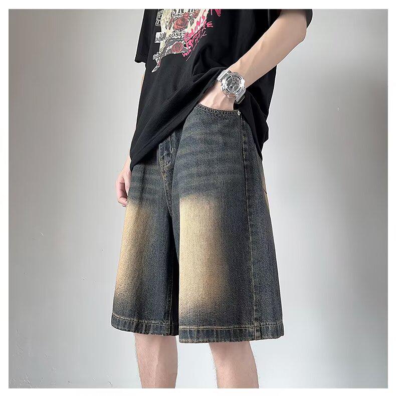 

Мужские повседневные желтые рабочие джинсовые шорты 2024 года S жёлтый