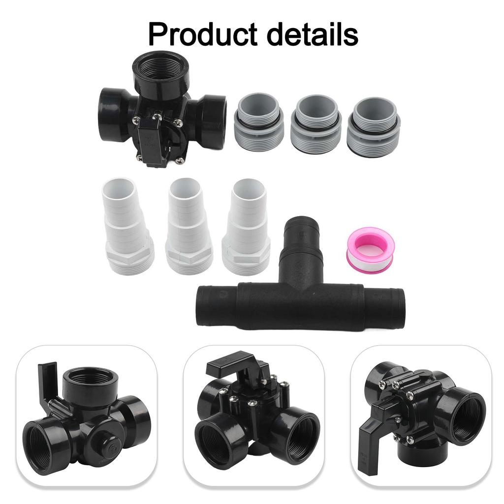 Breaking Resistant For Pool Equipment 3 Way Pool Valve 1.5 Inch Pool Valve Exquisite Craftsmanship Long-lasting Performance