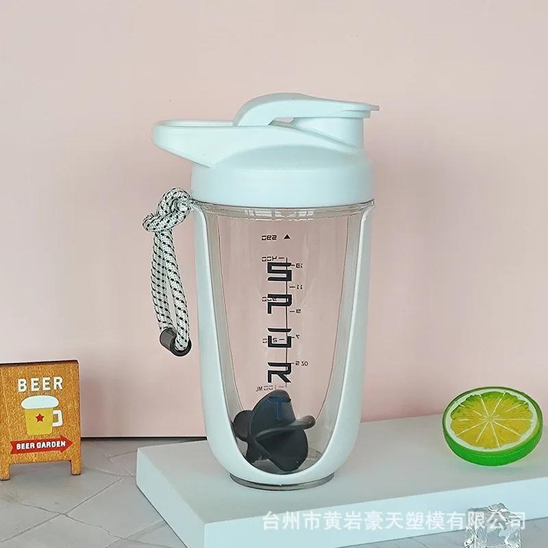 590ML Blender Shaker Bottle with Plastic Whisk Ball BPA Free Plastic Protein Shakes Leakproof for Powder Workout Gym Sport New