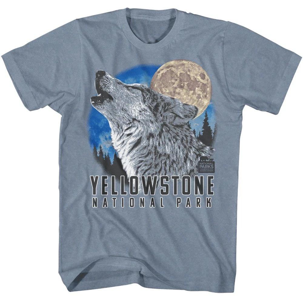 National Parks - Yellowstone Howling Wolf - American Classics - Heather Blue Adu 100