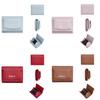 Pu Womens Wallet Short Card Holder With Solid Color Letter Pattern And Three Fold Design