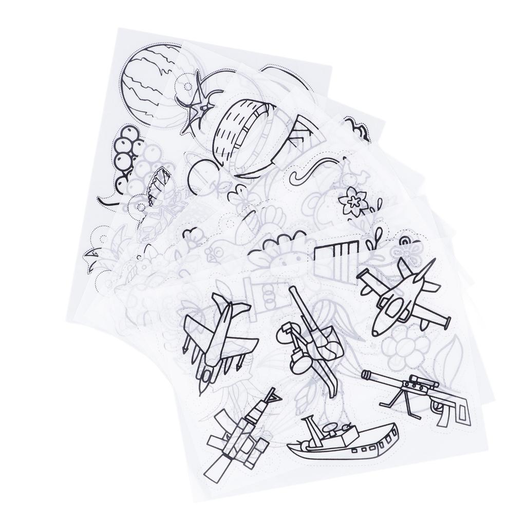 8Pcs Heat Shrinky Sheets Various Patterns Multifunctional Translucent Heat Shrink Sheet for DIY