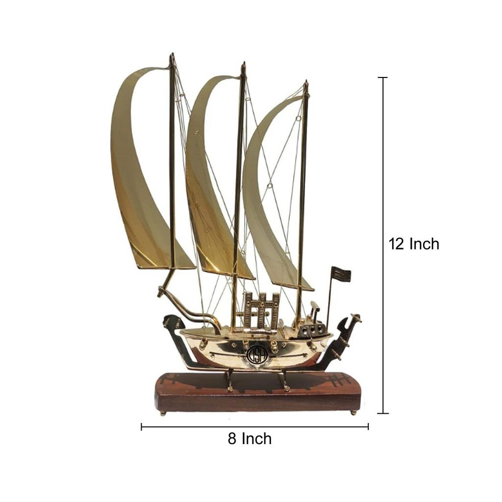 Brass Titanic Ship 12" Inch Showpiece with Wooden Base Perfect for Home Decoration and Gifting. (Small)
