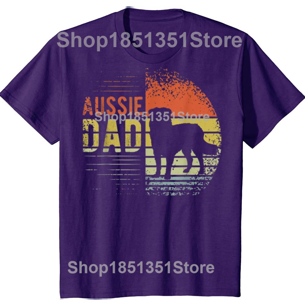Funny Aussie Dog Dad Australian Shepherd Tshirts Men Womens Fashion Casual Tshirt 100 Cotton Loose Oversized T Shirt
