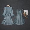Women's Sexy Satin Nightgown & Lace Robe Set