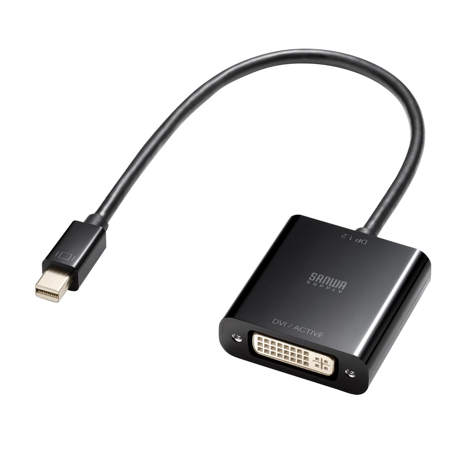 

Адаптер Mini DisplayPort - DVI от Sanwa Supply (Активный тип) AD-MDPDVA02 чёрный