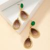 Retro Geometric Water Drop Earrings - Women's Fashion Woven Ear Studs In European & American Style