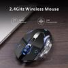 Wireless Rechargeable Gaming Mouse, 2.4G USB LED Optical Wireless Silent Mouse, Automatic Sleep, Ergonomic Handle, 3 Adjustable DPI for Mac/PC/Laptop