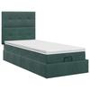 Ottoman Bed with Mattress Dark Green 90 X 190 Cm Velvet