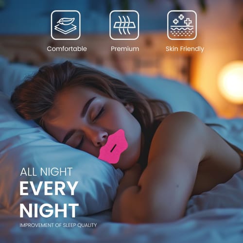 YHEMDAY Mouth Closure Tape, Nasal Breathing Tape, 60 Sheets, Promotes Nasal Breathing, Prevents Snoring, Anti-Mouth Breathing Tape, Gentle on the Skin