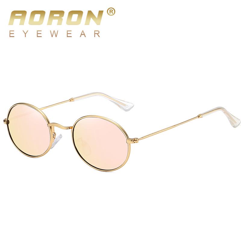 AORON Polarized Round Metal Fashion Sunglasses A604 Mirror Edition