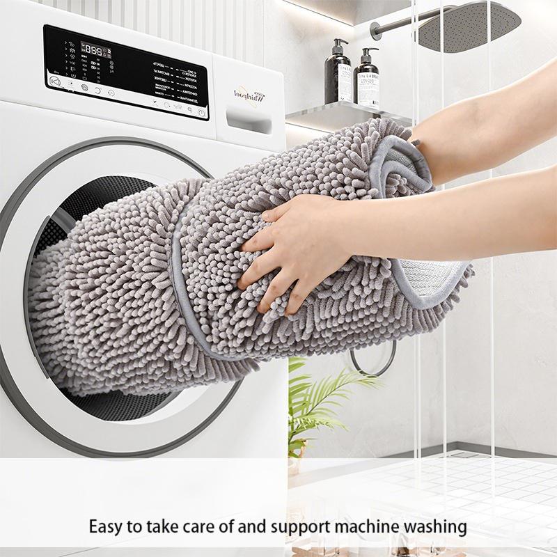 Furry Thickened Absorbent Bathroom Mat Toilet Non-Slip Foot Mat Bath Wipe Foot Mat Back Wipeable Mat Dirt-Resistant Entry Mat