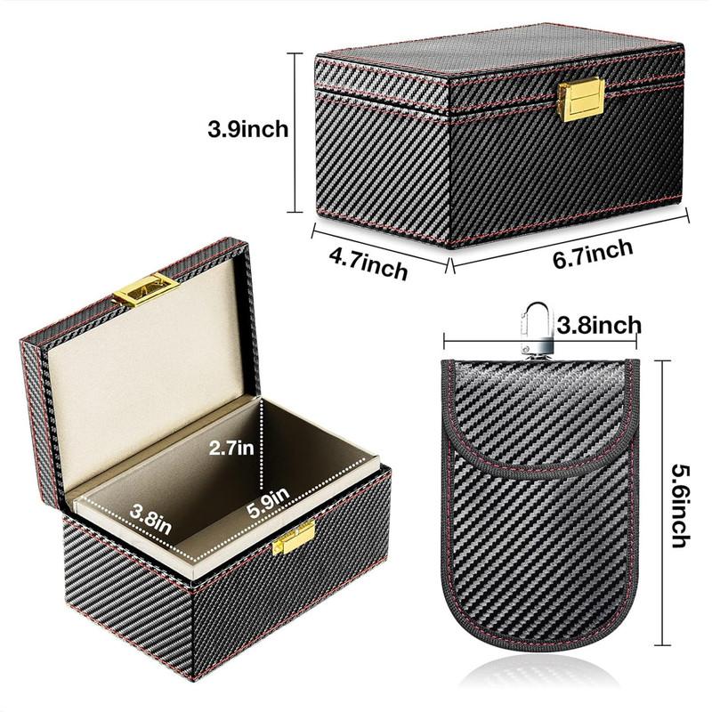 Anti Theft Faraday Box RFID Faraday Key Fob Signal Blocker Radiation-proof Mobile Phone Box Car Keyless Security Organizer