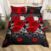 Valentine's Day Rose Duvet Cover Set Romantic Couple Theme Bedding Set 3D Rose Comforter Cover Set Love Bedspread Twin King Size