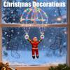 Christmas Parachute Light With Santa Claus 8 Mode Hanging Xmas Lamp For Roof Eave Porch Balcony Fence Tree Home Room Decor M1L1