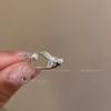 Gradual Change Fishtail Zircon Open Ring Girls Fashion Simple Design Sense Index Finger Ring Niche Exquisite Versatile Ring