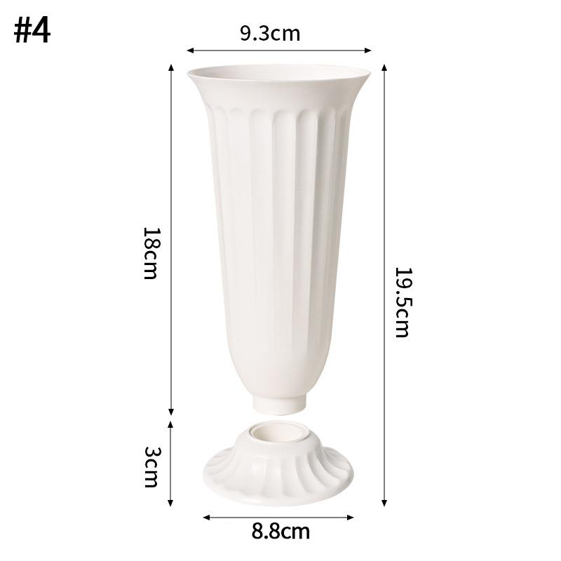 Nordic Flower Vase Plastic Plant Pot Aesthetic Immitation Ceramic Flowerpot Flower Arrange Ornament Desktop Decor Wedding Table
