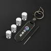 Carbon fiber Tire Valve Stems Cap Keychain Style Wheel Air Valve Cover For BMW 50th Anniversary 3 5 7 Series E83 F16 E70 Sticker GA3