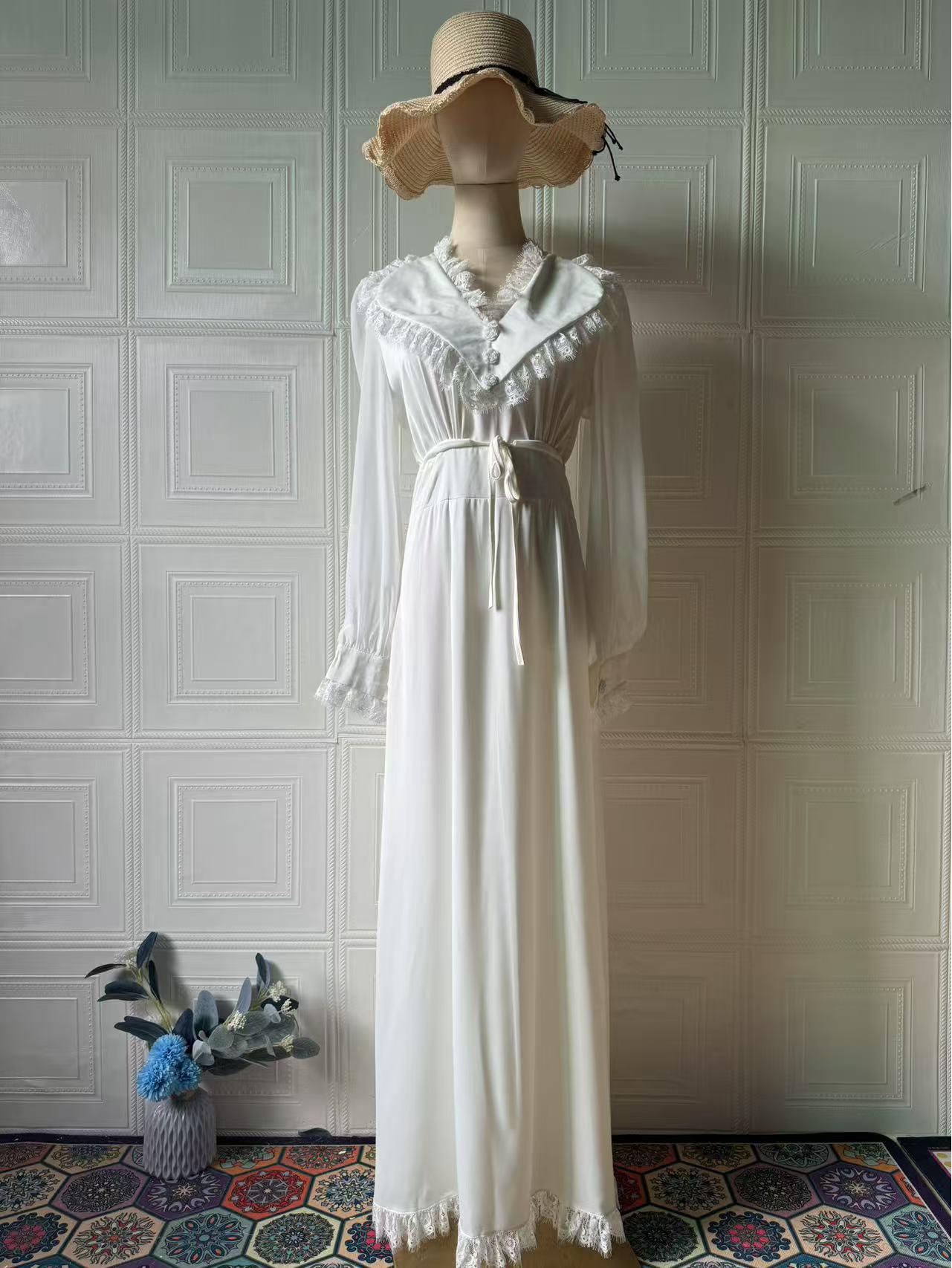 

Весна 2025 Элегантное платье с длинным рукавом для женщин S белый