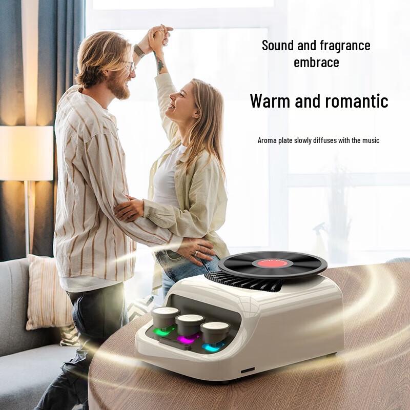 Retro Record Player Bluetooth Speaker with Ambient Light