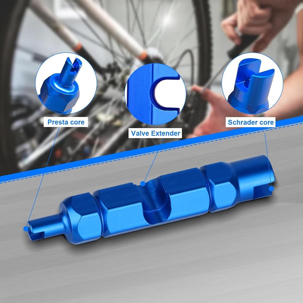 Tire Valve Stem and Valve Core Removal Tool Set, 44 pcs | Includes 20 Tire Valve Caps, 20 Valve Cores, and a Four-Way Valve Tool,Suitable For All