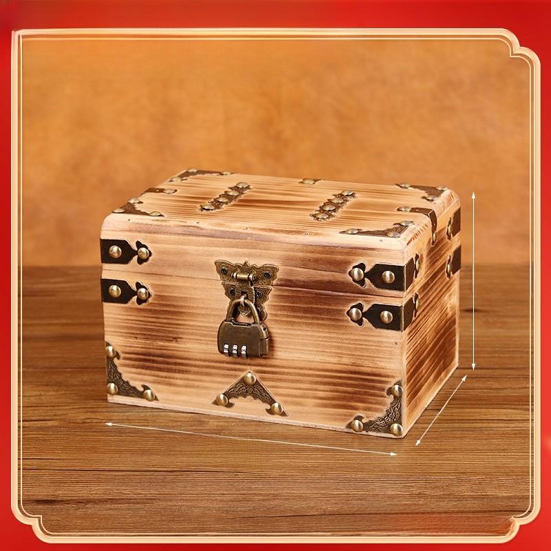 Organizer Wooden Vintage Box With Latch For Desktop Storage Decoration Gift