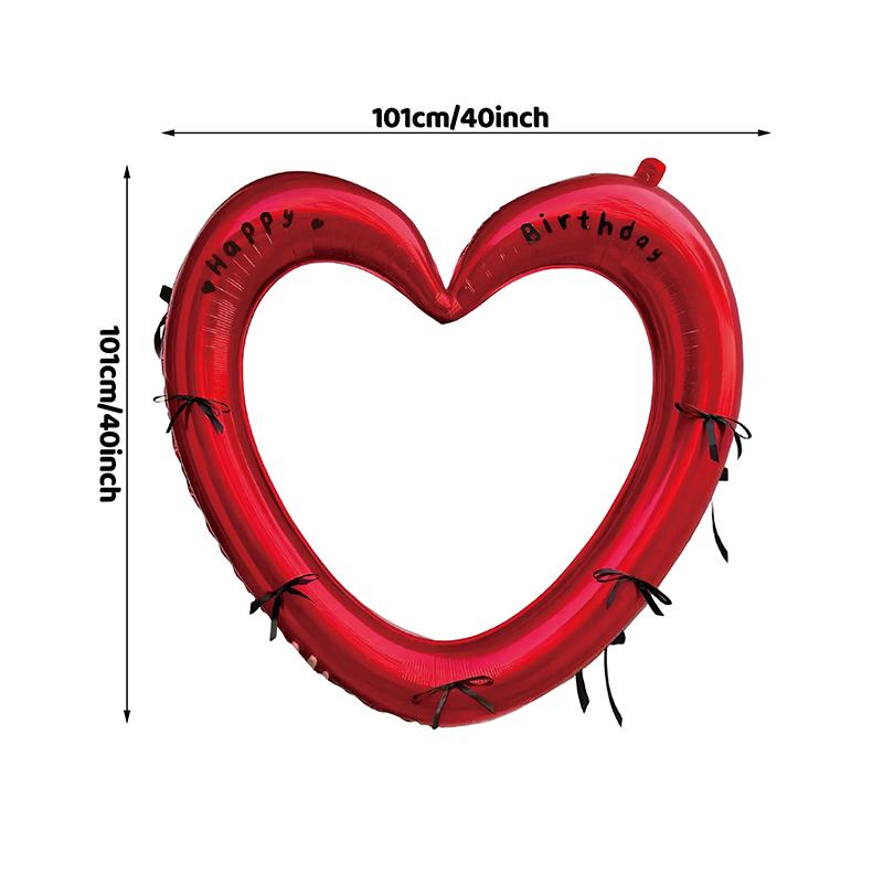 Bow Heart-shaped Balloon With Bow Sticker Girlfriend Birthday Party Decoration Props Wedding Decoration