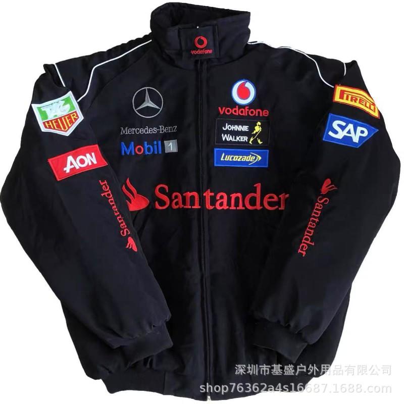 Vintage F1 Racing Embroidered Jacket Cotton Padded Motorcycle Riding Baseball Coat Unisex