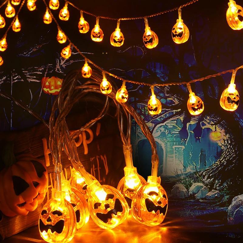 1.5m 10Led Halloween Light String Pumpkin Skull Eye Balls Ghost Festival Party Lantern Trick Or Treat Happy Halloween Day Decor