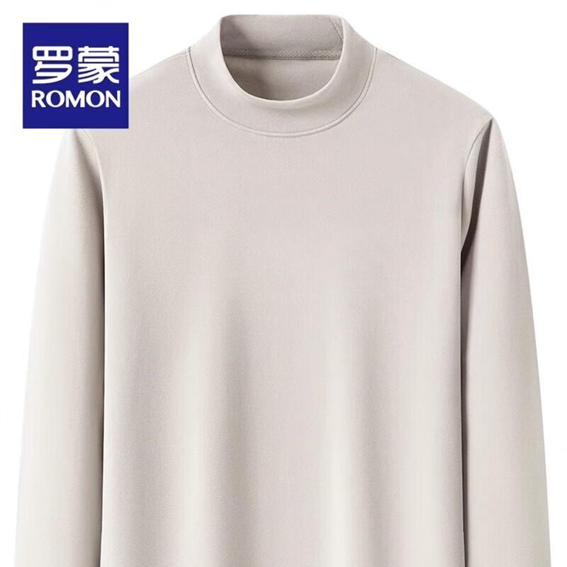 ROMON Men's 2024 Business Semi-High Collar Warm Knit Sweater