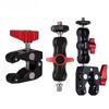 Super Clamp Metal Camera Clamp Double Ball Head Mount 360° Ballhead Magic Arm Adapter w/ 1/4"-3/8" for DSLR Camera/Monitor Light