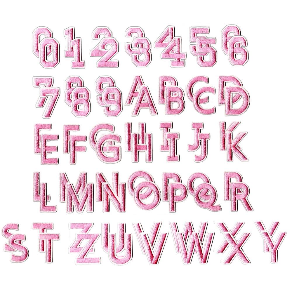 72 Stück Bunte Alphabet-Stickaufnäher A-Z 0-9 Stoff-Applikation Bügel-Aufkleber Aufnäher Handgefertigter Stick-Aufnäher