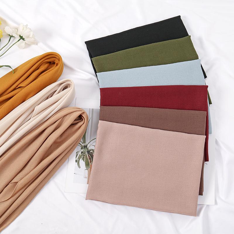 90*90Cm Thin Soft Square Scarves For Women Simplicity Solid Color Cotton Linen Headscarf Muslim Female'S Hijabs Bag Accessories