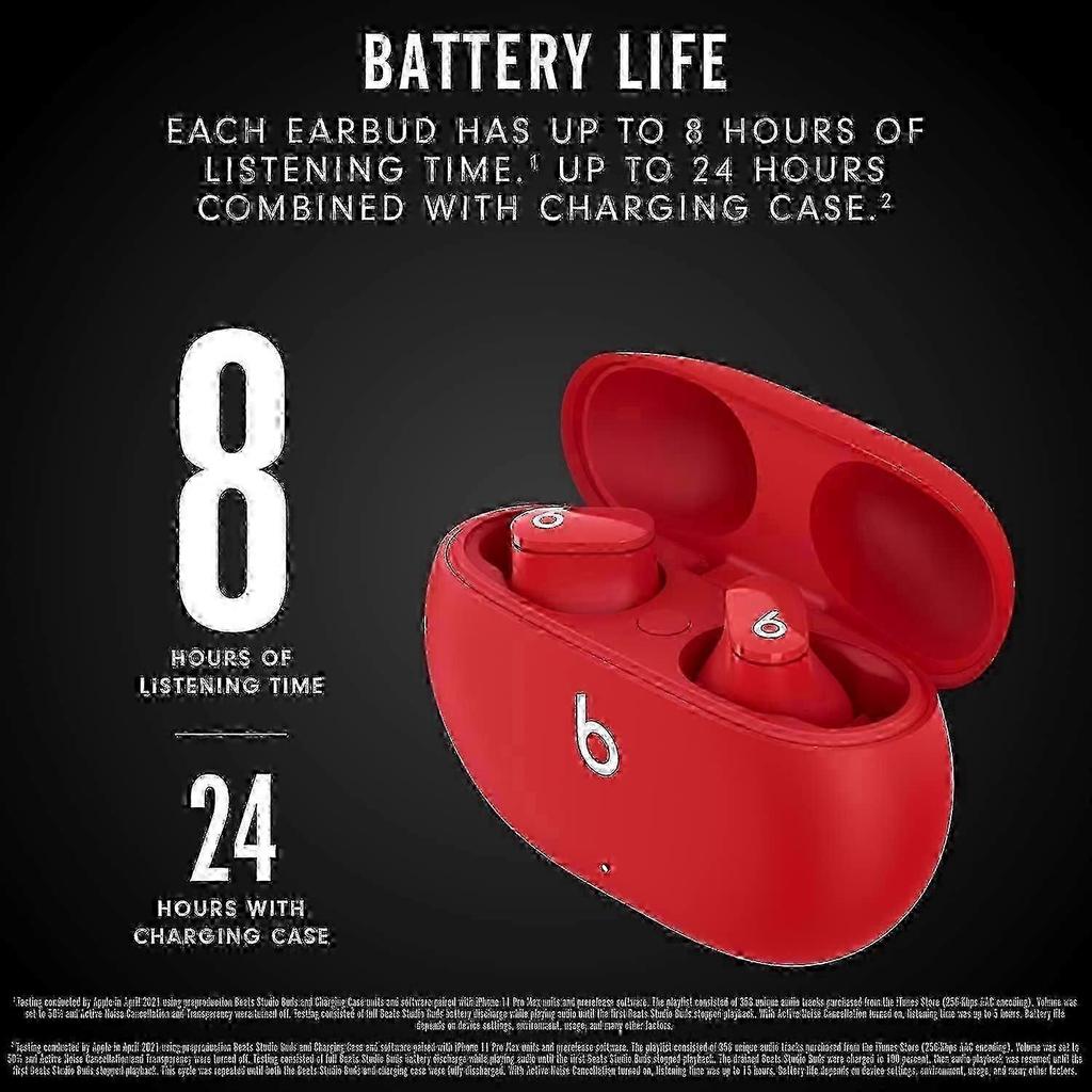 2025 Studio Buds - True Wireless Noise Cancelling Earbuds - Compatible with Apple & Android - Red