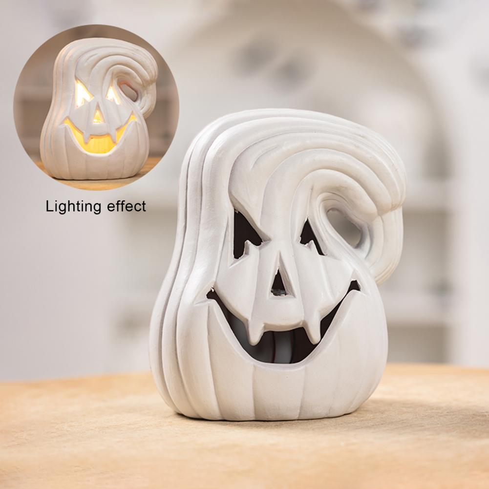 Halloween Pumpkin Lantern Festive Halloween Decoration Led Pumpkin Statue Handmade Lantern Set for Halloween Home Decor