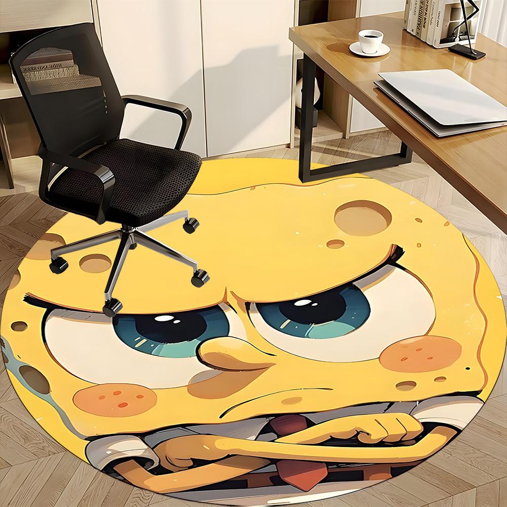 1pc Spongebob Office Round Area Rug, Under Office Chairs Bedroom Living Room Home Decor  A1022204